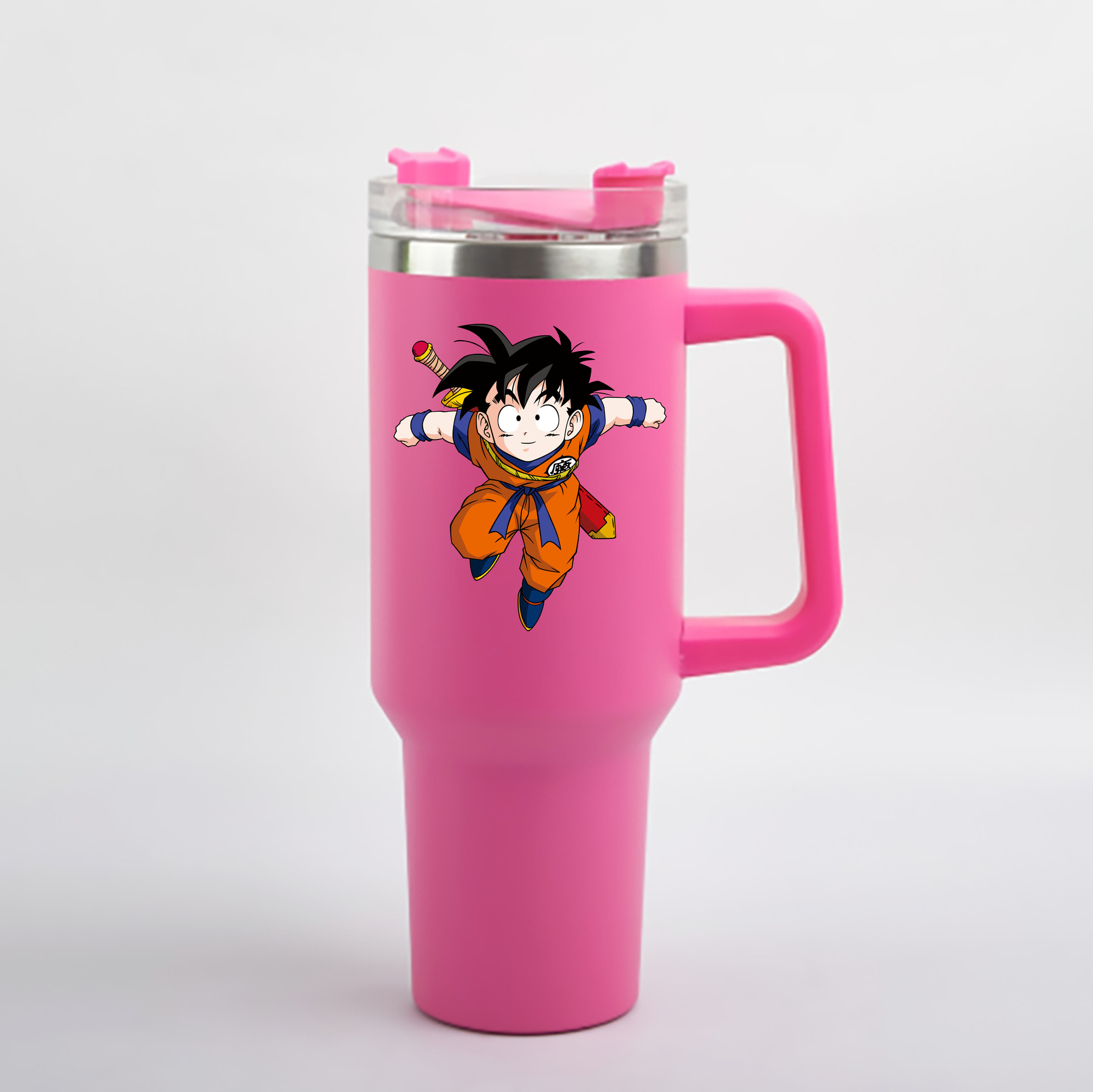 （画像用） ドラゴンボール 孫悟空（そん ごくう）Son Goku カカロット DRAGON BALL Kakarotto 1200mL車用タンブラー - クリスタルステッカー（プラスチックストロー付き）